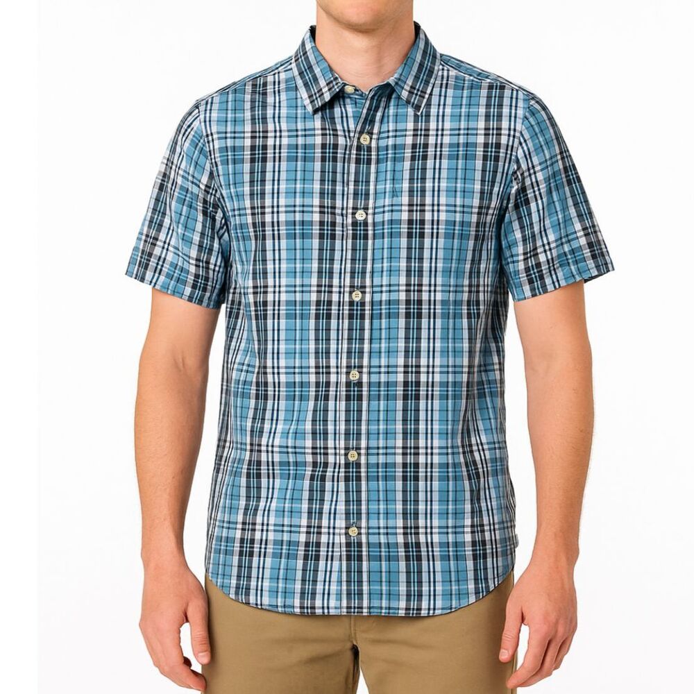The North Face Mens Blue Plaid Button Up Shirt S Casual Outdoor Gorpcore